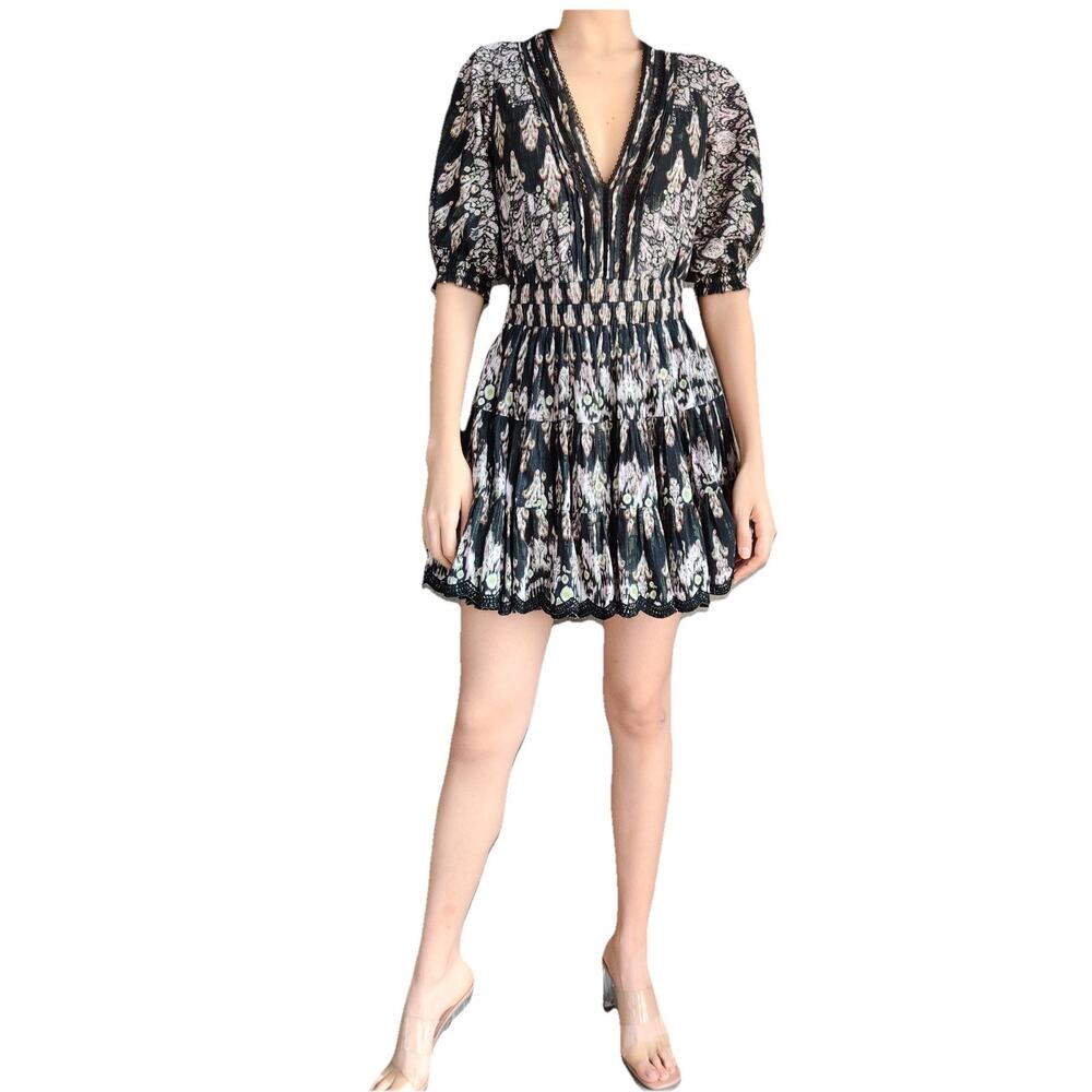 Hemant & Nandita REVOLVE Kari Mini Dress in Black. Size M